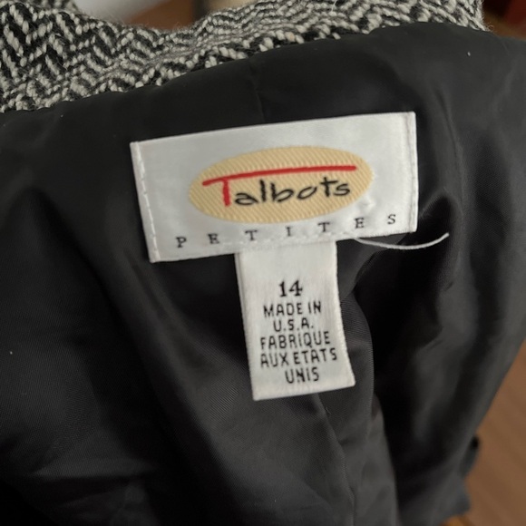 Talbots PETITES Black & White Mottled Jacket Blazer Womens Size 14 Petite - Picture 3 of 6